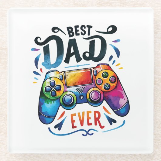 Bester Gamer-Vater je Glasuntersetzer (Vorderseite)
