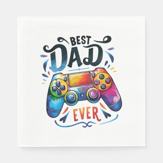 Bester Gamer-Vater je Serviette (Vorderseite)