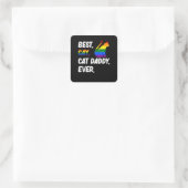 Bester Gay Cat Vater je Katze Tierbesitzer Quadratischer Aufkleber (Tasche)
