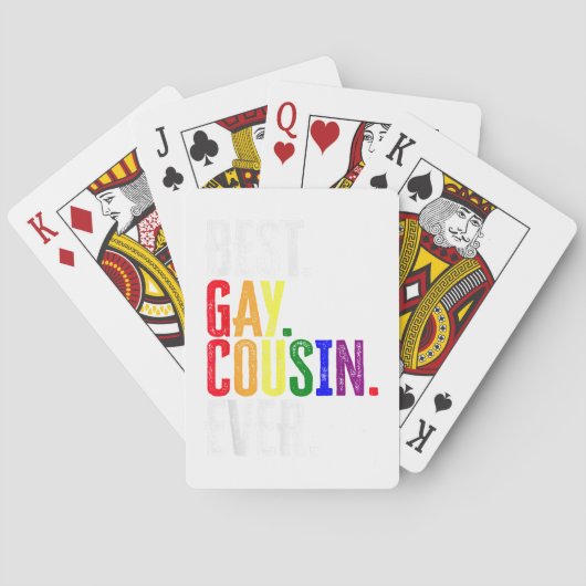 Bester Gay Cousin je LGBT Pride Gay Cousin Geschen Spielkarten (Rückseite)
