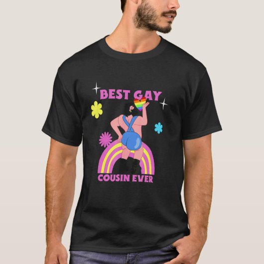 Bester Gay Cousin je LGBT Prix Familienkostüm Gay T-Shirt (Vorderseite)