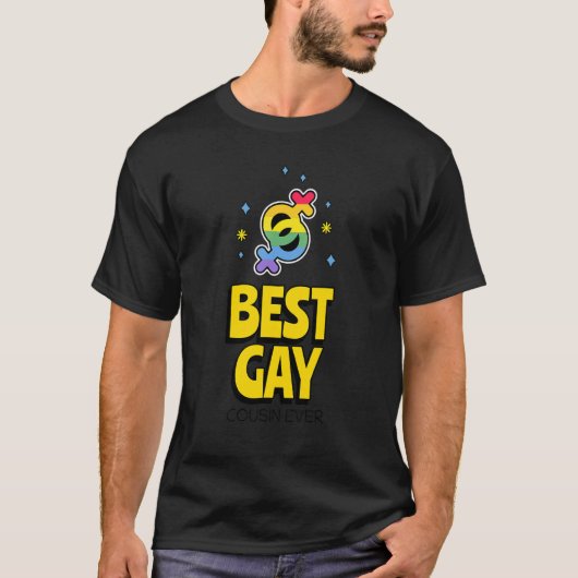 Bester Gay Cousin je LGBT Prix Familienkostüm Gay T-Shirt (Vorderseite)