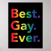 Bester Gay Ever | LGBT Pride Rainbow Flag Poster (Vorne)