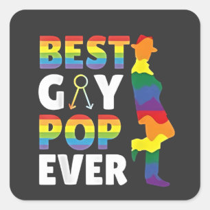 Bester Gay Pop je LGBT Prix Monat Großvater Vater Quadratischer Aufkleber