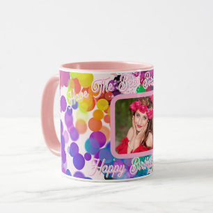 Bester Geburtstag Aller Farbige Bokeh Rosa Foto Na Tasse