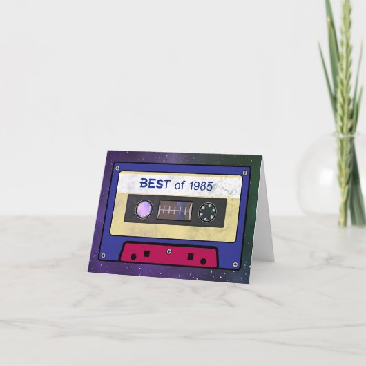 Bester Geburtstag der Kassette 1985 Feiertagskarte (Vorderseite)