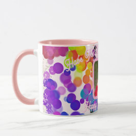 Bester Geburtstag je farbenfroh Bokeh Pink Foto Na Tasse