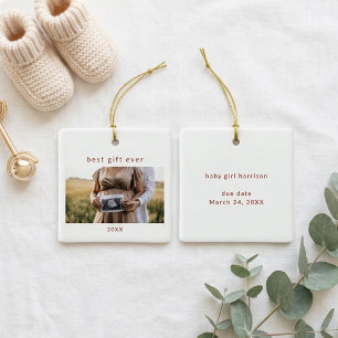 Bester Geschenke jemals Schwangerschaft Andenken F Keramikornament