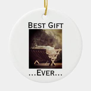 Bester Geschenke jemals Weihnachten Baby im Krippe Keramik Ornament