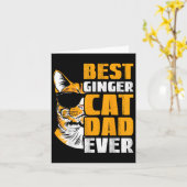 Bester Ginger Cat Vater je Cat Lover Karte (Gelbe Blume)