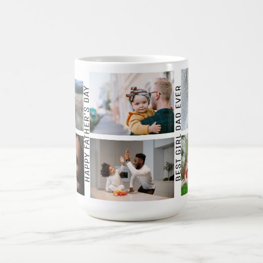 Bester Girl-Vater je Vater's Day 6 Foto Collage C Kaffeetasse (Mittel)