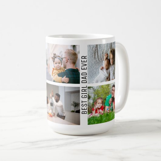 Bester Girl-Vater je Vater's Day 6 Foto Collage C Kaffeetasse (VorderseiteRechts)