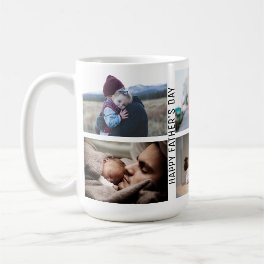 Bester Girl-Vater je Vater's Day 6 Foto Collage C Kaffeetasse (Links)