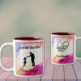 Bester Girl-Vater je Zwei-Tonen-Tasse Zweifarbige Tasse