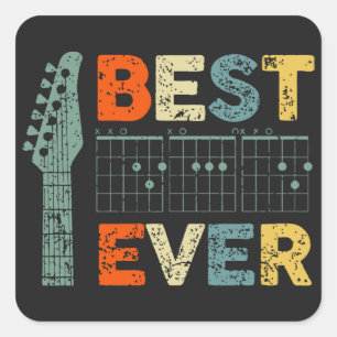 Bester Gitarrenpapa jemals den Besten Rockstar-Vat Quadratischer Aufkleber
