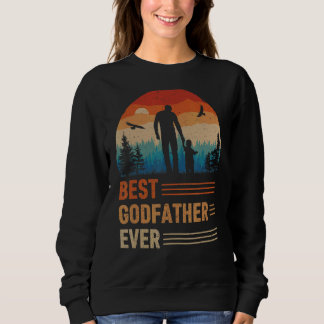 Bester Godvater je Men Retro Vintager Sonnenunterg Sweatshirt