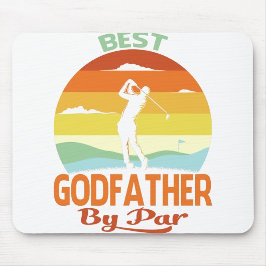 Bester Godvater von Par Vatertag Golf Shirt Gesche Mousepad (Vorne)