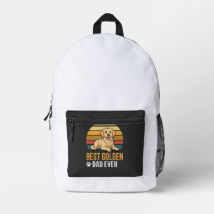 Bester Golden Retriever-Vater Aller Zeiten Retro H Bedruckter Rucksack