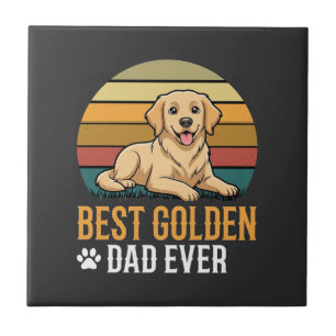 Bester Golden Retriever-Vater Aller Zeiten Retro H Fliese