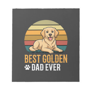 Bester Golden Retriever-Vater Aller Zeiten Retro H Notizblock