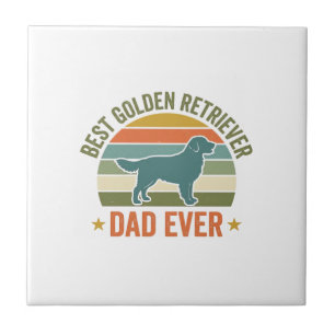 Bester Golden Retriever-Vater Aller Zeiten Vintage Fliese