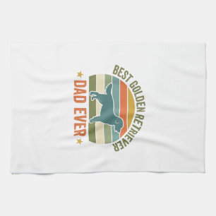 Bester Golden Retriever-Vater Aller Zeiten Vintage Geschirrtuch
