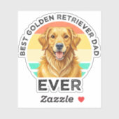 Bester Golden Retriever-Vater überhaupt Aufkleber (Blatt)