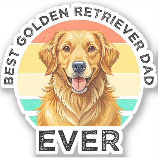 Bester Golden Retriever-Vater überhaupt Aufkleber (Vorderseite)