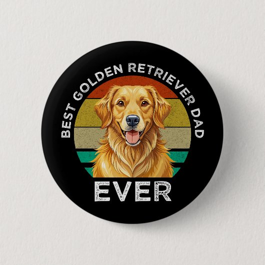 Bester Golden Retriever-Vater überhaupt Button (Vorderseite)