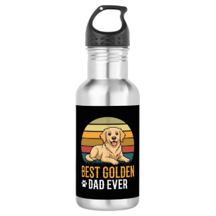 Bester Golden Retriever-Vater überhaupt Retro-Hund Edelstahlflasche