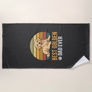 Bester Golden Retriever-Vater überhaupt Retro-Hund Strandtuch