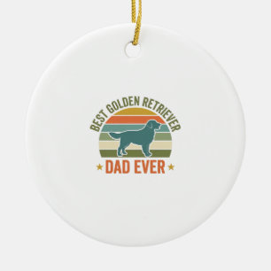 Bester Golden Retriever-Vater überhaupt Vintage-Hu Keramik Ornament