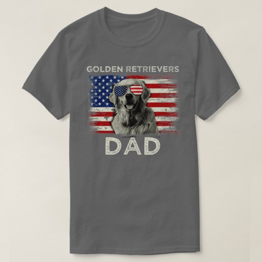 Bester Golden Retrievers Vater jemals American Fla T-Shirt (Design vorne)
