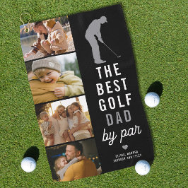 Bester Golf-Vater Durch Par 4 Foto-Collage Golfer Golfhandtuch