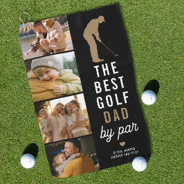 Bester Golf-Vater Durch Par 4 Foto-Collage Golfer Golfhandtuch