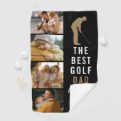 Bester Golf-Vater Durch Par 4 Foto-Collage Golfer Golfhandtuch (Insitu)