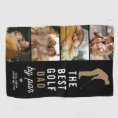 Bester Golf-Vater Durch Par 4 Foto-Collage Golfer Golfhandtuch (Horizontal)