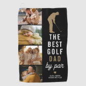 Bester Golf-Vater Durch Par 4 Foto-Collage Golfer Golfhandtuch (Vorderseite)