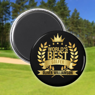 Bester Golfer der Welt Schwarz und Gold 5 Sterne Magnet