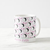 Bester Golfer je Golf Ball T-Shirt Rosa grüner Kla Kaffeetasse (VorderseiteRechts)