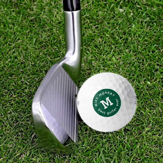Bester Golfer je grün Mit Monogramm Golfball