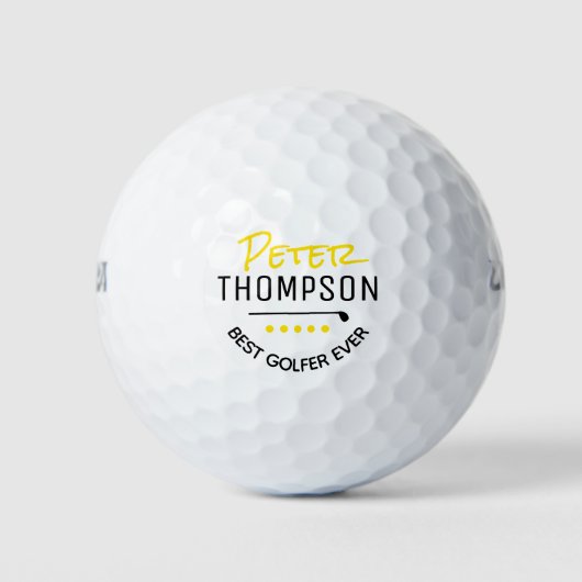 Bester Golfer je schwarz und gelb Golfball (Vorderseite)