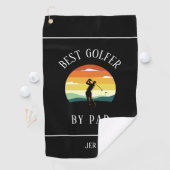 Bester Golfer nach Par Golfer Pub Silhouette Black Golfhandtuch (Insitu)