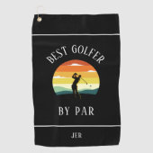 Bester Golfer nach Par Golfer Pub Silhouette Black Golfhandtuch (Vorderseite)