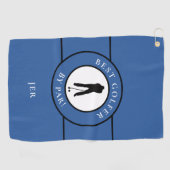 Bester Golfer per Par Monogram Sportmens Blue Blac Golfhandtuch (Horizontal)