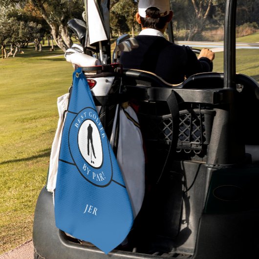 Bester Golfer per Par Monogram Sportmens Blue Blac Golfhandtuch