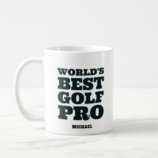 Bester Golfprofi der Welt, benutzerdefinierter Nam Kaffeetasse (Links)