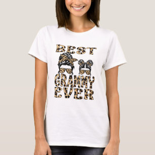 Bester Grammy je Leopard Karierter Muttertag T-Shirt