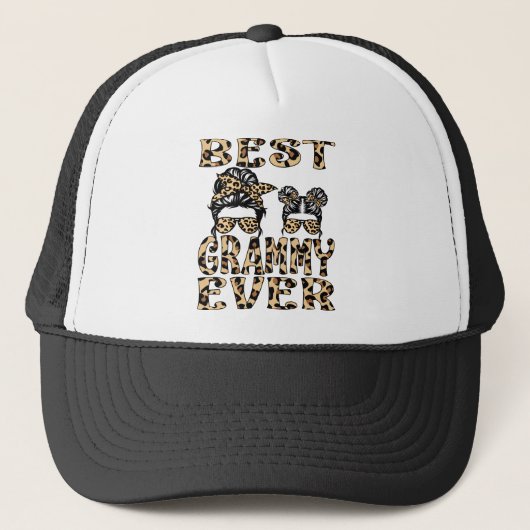 Bester Grammy je Leopard Karierter Muttertag Truckerkappe (Vorderseite)