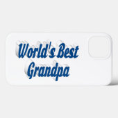 Bester grandpa-blauer Text Case-Mate iPhone Hülle (Rückseite (Horizontal))